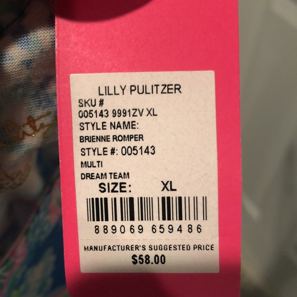 Girls Lilly Pulitzer 12/14 Brienne romper - Picture 4 of 5